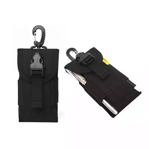 MOLLE-Compatible Tactical Phone Pouch with Buckle Closure